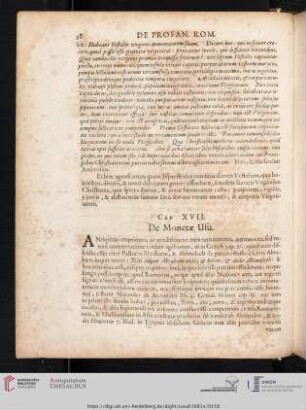 Cap. XVII: De Monetae Usu.