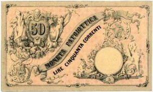 Geldschein, 50 Lire, 1848