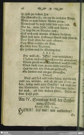 Am IV. Sonntage nach der Erscheinung CHristi