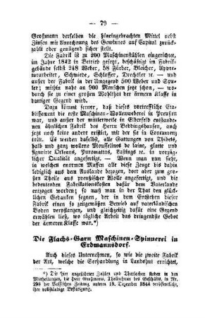 Die Flachs-Garn Maschinen-Spinnerei in Erdmannsdorf