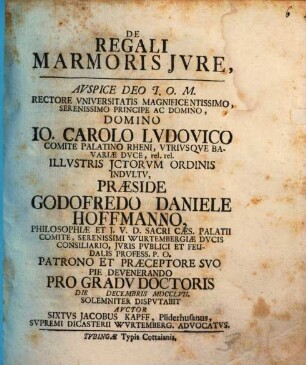 De regali marmoris iure