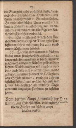 Vom dritten Ampt/ nemlich der Eltesten oder Sündschöffen ...