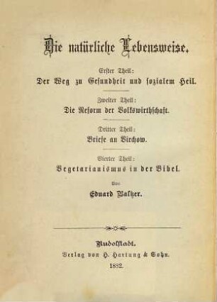 Die natürliche Lebensweise, 1