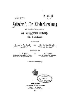 12: Zeitschrift für Kinderforschung - 12.1907