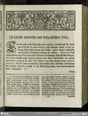 [Vorrede] In Christo geliebtester und hochgeschätzter Leser