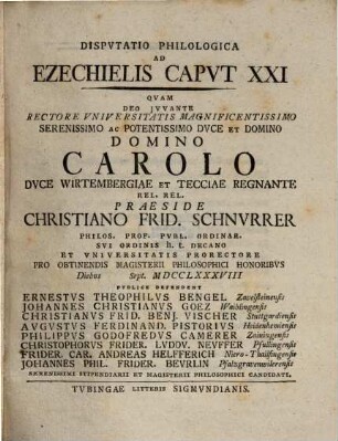 Disp. philol. ad Ezechielis cap. XXI