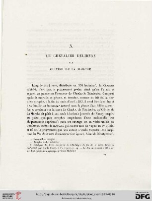 X. Le Chevalier délibéré par Olivier de La Marche