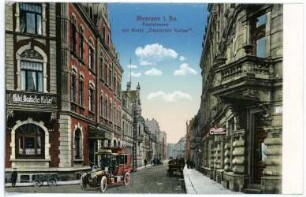 Meerane. Poststraße mit Hotel Deutscher Kaiser