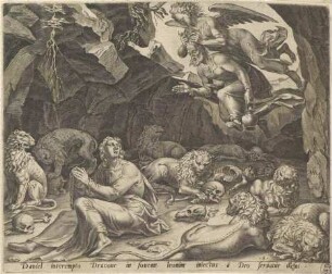 Habakuk versorgt Daniel in der Löwengrube, Blatt 8 aus der Folge "Die Geschichte von Daniel, Bel und dem Drachen"