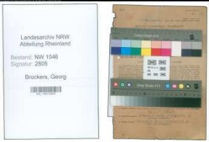 Entnazifizierung Georg Brockers , geb. 29.06.1920 (Kaufmaennischer Angestellter)