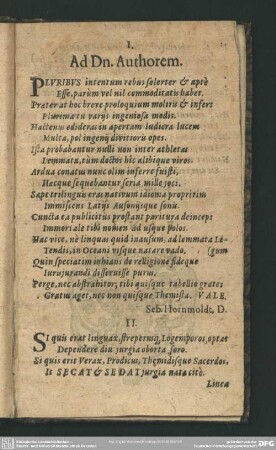 Ad Dn. Authorem