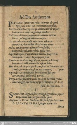 Ad Dn. Authorem
