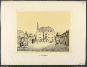 Das Herrenhaus des Rittergutes Hohenfichte östlich von Chemnitz in Sachsen, aus dem Album der Rittergüter und Schlösser im Königreiche Sachsen