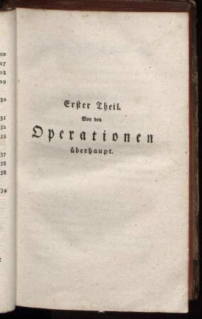 Erster Theil. Von den Operationen überhaupt.