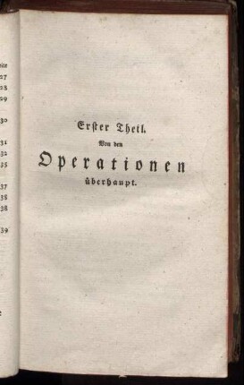 Erster Theil. Von den Operationen überhaupt.