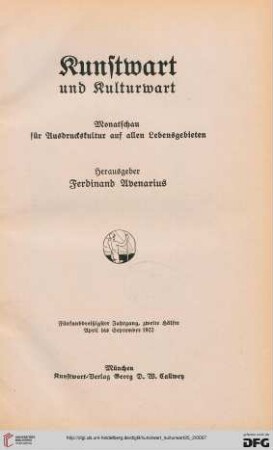 35,2: Kunstwart und Kulturwart