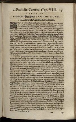 Caput VIII. Iudicia, Gerichte/ Et Commissiones