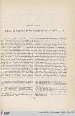 48: Kaplica Zygmuntowska jako neoplatoński model świata
