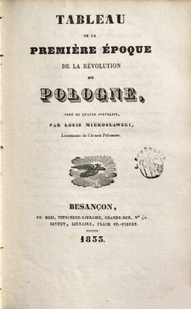 Tableau de la première époque de la révolution de Pologne