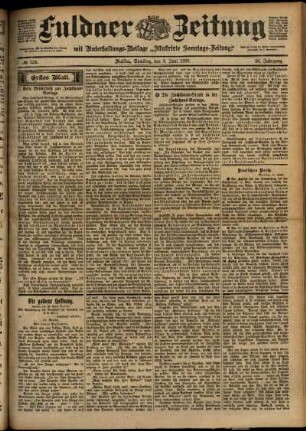 Erste Ausgabe vom Samstag, den 03. Juni 1899.