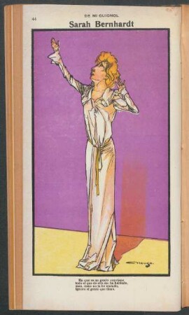 Sarah Bernhardt - [Carcatura] : De mi Guignol