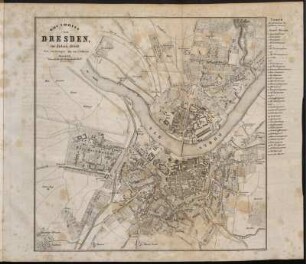 Grundriss von Dresden im Jahre 1840.
