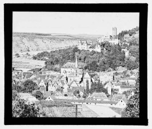 Blick auf Altstadt mit Burg, Bereich Mittlere Flur und Lehmgrube mit Gärtnerei Scheurich