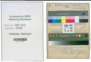Entnazifizierung Reinhard Hoffacker , geb. 13.10.1898 (Samenhandlung)