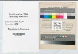 Entnazifizierung Hermann Tiggelkamp, geb. 29.09.1898 (Strafvollzugsbeamter)