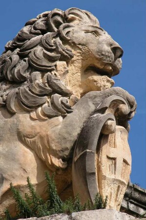Malta, in Valetta, Löwe an einem Stadttor