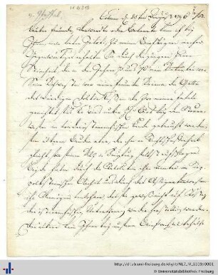 Nachlass J. G. Jacobi (NL 7/IV B 319) : Briefwechsel Pfeffel - Jacobi