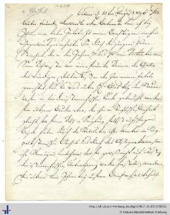 Nachlass J. G. Jacobi (NL 7/IV B 319) : Briefwechsel Pfeffel - Jacobi