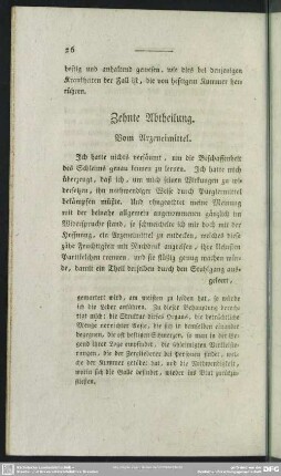 Zehnte Abtheilung. Vom Arzneimittel