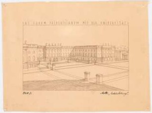 Umgestaltung der Straße Unter den Linden, Berlin: Perspektivische Ansicht Forum Fredericianum mit Universität