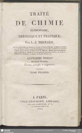 1: Traité De Chimie Élémentaire, Théorique Et Pratique