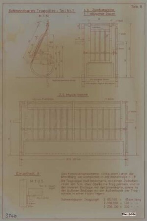 Schwenkbares Troggitter - Teil Nr. 2 (Zuchtschweine, säugende Sauen, Mastschw.) (Tab. 2)