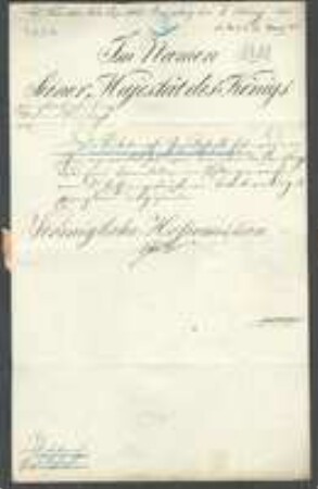 Brief von Bayern / Hofcommission an Regensburgische Botanische Gesellschaft
