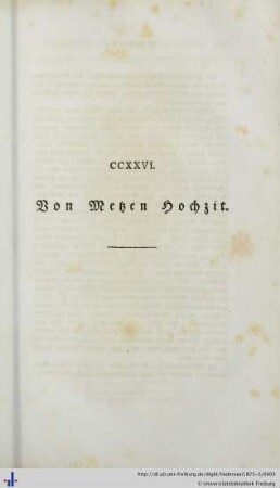 CCXXVI. Von Metzen Hochzit - CCXXX. Wie Christus sich geopfert.