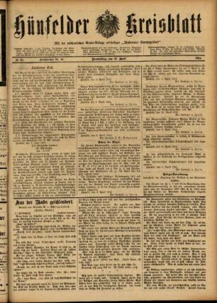 Ausgabe vom Donnerstag, den 16. April 1914.