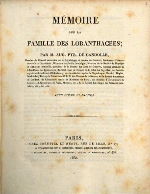 Mémoire sur la famille des Loranthacées