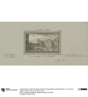 Dorotheen-Stadt. Der Opernplatz und die Bibliothek. im Jahr 1780.