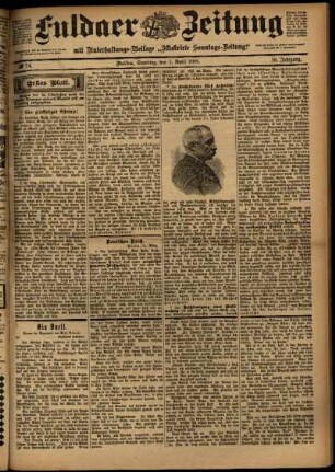 Erste Ausgabe vom Samstag, den 01. April 1899.