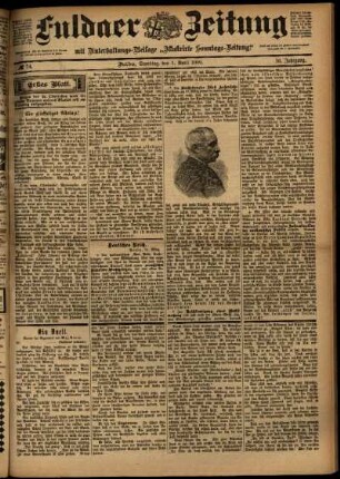 Erste Ausgabe vom Samstag, den 01. April 1899.
