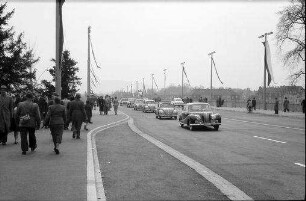 Basel: die neu eröffnete St. Albanbrücke, Fahrdamm
