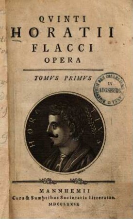 Qvinti Horatii Flacci Opera, 1