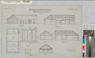 Eisborn (Balve) Rittergut Viehgebäude Ansichten, Grundriß, Schnitte 1913 1 : 100 50 x 78 Zeichnung Landsberg-Velensches Bauamt Landsberg-Velen