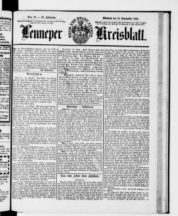 Lenneper Kreisblatt. 1830-1941