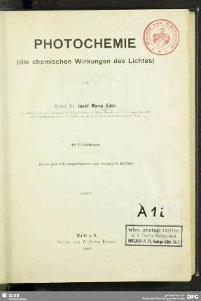 Photochemie : (die chemischen Wirkungen des Lichtes)