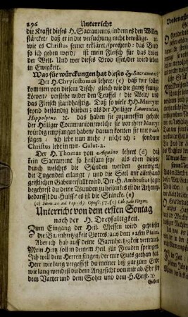 Unterricht von dem ersten Sontag nach der H. Dreyfaltigkeit. - Unterricht Am 7. Sontag nach Trinitatis.