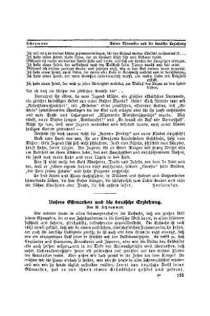 Unsere Ostmarken und die deutsche Erziehung